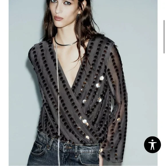 Zara sequin body suit NWT - Picture 1 of 6